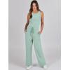 imageANRABESS Womens Jumpsuits 2025 Spring Fall Thick Casual Romper Sleeveless Wide Leg Pants One Piece Outfits Vacation ClothesPea Green