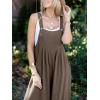 imageANRABESS Womens Jumpsuits Overalls Linen Wide Leg Jumpers Casual Summer Fall Outfits 2025 Beach Vacation Clothes with PocketsBrown