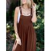 imageANRABESS Womens Jumpsuits Overalls Linen Wide Leg Jumpers Casual Summer Fall Outfits 2025 Beach Vacation Clothes with PocketsDark Brown