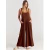 imageANRABESS Womens Jumpsuits Overalls Linen Wide Leg Jumpers Casual Summer Fall Outfits 2025 Beach Vacation Clothes with PocketsDark Brown