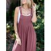 imageANRABESS Womens Jumpsuits Overalls Linen Wide Leg Jumpers Casual Summer Fall Outfits 2025 Beach Vacation Clothes with PocketsFuchsia