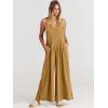 imageANRABESS Womens Jumpsuits Overalls Linen Wide Leg Jumpers Casual Summer Fall Outfits 2025 Beach Vacation Clothes with PocketsLight Yellow