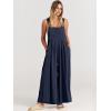 imageANRABESS Womens Jumpsuits Overalls Linen Wide Leg Jumpers Casual Summer Fall Outfits 2025 Beach Vacation Clothes with PocketsNavy Blue