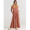 imageANRABESS Womens Jumpsuits Overalls Linen Wide Leg Jumpers Casual Summer Fall Outfits 2025 Beach Vacation Clothes with PocketsRust