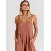 imageANRABESS Womens Jumpsuits Overalls Linen Wide Leg Jumpers Casual Summer Fall Outfits 2025 Beach Vacation Clothes with PocketsRust