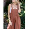 imageANRABESS Womens Jumpsuits Overalls Linen Wide Leg Jumpers Casual Summer Fall Outfits 2025 Beach Vacation Clothes with PocketsRust