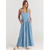 imageANRABESS Womens Jumpsuits Overalls Linen Wide Leg Jumpers Casual Summer Fall Outfits 2025 Beach Vacation Clothes with PocketsSky