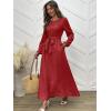 imageANRABESS Womens Long Sleeve Dress 2025 Fall Casual Empire Waist ALine Flowy Maxi Dresses with Pockets Vacation OutfitsBirck Red