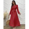 imageANRABESS Womens Long Sleeve Dress 2025 Fall Casual Empire Waist ALine Flowy Maxi Dresses with Pockets Vacation OutfitsBirck Red