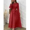 imageANRABESS Womens Long Sleeve Dress 2025 Fall Casual Empire Waist ALine Flowy Maxi Dresses with Pockets Vacation OutfitsBirck Red