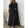 imageANRABESS Womens Long Sleeve Dress 2025 Fall Casual Empire Waist ALine Flowy Maxi Dresses with Pockets Vacation OutfitsBlack