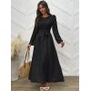 imageANRABESS Womens Long Sleeve Dress 2025 Fall Casual Empire Waist ALine Flowy Maxi Dresses with Pockets Vacation OutfitsBlack