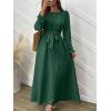imageANRABESS Womens Long Sleeve Dress 2025 Fall Casual Empire Waist ALine Flowy Maxi Dresses with Pockets Vacation OutfitsForest Green