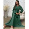imageANRABESS Womens Long Sleeve Dress 2025 Fall Casual Empire Waist ALine Flowy Maxi Dresses with Pockets Vacation OutfitsForest Green