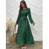 imageANRABESS Womens Long Sleeve Dress 2025 Fall Casual Empire Waist ALine Flowy Maxi Dresses with Pockets Vacation OutfitsForest Green