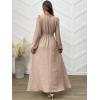 imageANRABESS Womens Long Sleeve Dress 2025 Fall Casual Empire Waist ALine Flowy Maxi Dresses with Pockets Vacation OutfitsLight Khaki