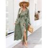 imageANRABESS Womens Long Sleeve Floral Maxi Dress Boho Flowy Wrap Slit V Neck Beach Fall Wedding Guest Party Vacation DressesFloral Green