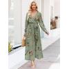 imageANRABESS Womens Long Sleeve Floral Maxi Dress Boho Flowy Wrap Slit V Neck Beach Fall Wedding Guest Party Vacation DressesFloral Green