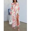 imageANRABESS Womens Long Sleeve Floral Maxi Dress Boho Flowy Wrap Slit V Neck Beach Fall Wedding Guest Party Vacation DressesFloral Pink