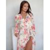 imageANRABESS Womens Long Sleeve Floral Maxi Dress Boho Flowy Wrap Slit V Neck Beach Fall Wedding Guest Party Vacation DressesFloral Pink
