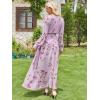imageANRABESS Womens Long Sleeve Floral Maxi Dress Boho Flowy Wrap Slit V Neck Beach Fall Wedding Guest Party Vacation DressesFloral Purple