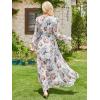imageANRABESS Womens Long Sleeve Floral Maxi Dress Boho Flowy Wrap Slit V Neck Beach Fall Wedding Guest Party Vacation DressesFloral White