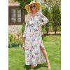 imageANRABESS Womens Long Sleeve Floral Maxi Dress Boho Flowy Wrap Slit V Neck Beach Fall Wedding Guest Party Vacation DressesFloral White