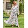 imageANRABESS Womens Long Sleeve Floral Maxi Dress Boho Flowy Wrap Slit V Neck Beach Fall Wedding Guest Party Vacation DressesFloral White