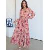 imageANRABESS Womens Long Sleeve Floral Maxi Dress Boho Flowy Wrap Slit V Neck Beach Fall Wedding Guest Party Vacation DressesRose Red Floral