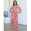 imageANRABESS Womens Long Sleeve Floral Maxi Dress Boho Flowy Wrap Slit V Neck Beach Fall Wedding Guest Party Vacation DressesRose Red Floral