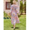 imageANRABESS Womens Long Sleeve Floral Maxi Dress Casual V Neck Chiffon Boho Flowy Beach Fall Wedding Guest Party Long DressesCrayon Multicolored Floral