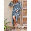 imageANRABESS Womens Long Sleeve Floral Maxi Dress Casual V Neck Chiffon Boho Flowy Beach Fall Wedding Guest Party Long DressesFloral Blue Apricot