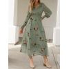 imageANRABESS Womens Long Sleeve Floral Maxi Dress Casual V Neck Chiffon Boho Flowy Beach Fall Wedding Guest Party Long DressesFloral Green