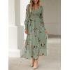 imageANRABESS Womens Long Sleeve Floral Maxi Dress Casual V Neck Chiffon Boho Flowy Beach Fall Wedding Guest Party Long DressesFloral Green