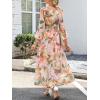 imageANRABESS Womens Long Sleeve Floral Maxi Dress Casual V Neck Chiffon Boho Flowy Beach Fall Wedding Guest Party Long DressesFloral Orange