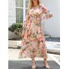 imageANRABESS Womens Long Sleeve Floral Maxi Dress Casual V Neck Chiffon Boho Flowy Beach Fall Wedding Guest Party Long DressesFloral Orange
