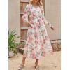 imageANRABESS Womens Long Sleeve Floral Maxi Dress Casual V Neck Chiffon Boho Flowy Beach Fall Wedding Guest Party Long DressesFloral Pink