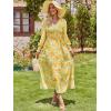imageANRABESS Womens Long Sleeve Floral Maxi Dress Casual V Neck Chiffon Boho Flowy Beach Fall Wedding Guest Party Long DressesFloral Yellow Orange