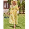 imageANRABESS Womens Long Sleeve Floral Maxi Dress Casual V Neck Chiffon Boho Flowy Beach Fall Wedding Guest Party Long DressesFloral Yellow Orange