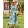 imageANRABESS Womens Long Sleeve Floral Maxi Dress Casual V Neck Chiffon Boho Flowy Beach Fall Wedding Guest Party Long DressesGreen White Floral