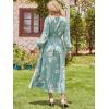 imageANRABESS Womens Long Sleeve Floral Maxi Dress Casual V Neck Chiffon Boho Flowy Beach Fall Wedding Guest Party Long DressesGreen White Floral