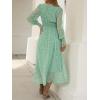 imageANRABESS Womens Long Sleeve Floral Maxi Dress Casual V Neck Chiffon Boho Flowy Beach Fall Wedding Guest Party Long DressesGreen White Point