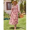 imageANRABESS Womens Long Sleeve Floral Maxi Dress Casual V Neck Chiffon Boho Flowy Beach Fall Wedding Guest Party Long DressesRose Red Floral