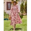 imageANRABESS Womens Long Sleeve Floral Maxi Dress Casual V Neck Chiffon Boho Flowy Beach Fall Wedding Guest Party Long DressesRose Red Floral