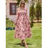 imageANRABESS Womens Long Sleeve Floral Maxi Dress Casual V Neck Chiffon Boho Flowy Beach Fall Wedding Guest Party Long DressesRose Red Floral