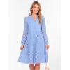 imageANRABESS Womens Long Sleeve V Neck MIdi Dresses Hollow Out Eyelet Casual Tiered 2025 Fall Beach Vacation Dress with PocketsLight Blue