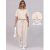 imageANRABESS Womens Lounge Sets 2 Piece Outfits Summer Casual Short Sleeve Sweatsuits Matching Tracksuits Wide Leg Pant SetApricot