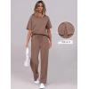imageANRABESS Womens Lounge Sets 2 Piece Outfits Summer Casual Short Sleeve Sweatsuits Matching Tracksuits Wide Leg Pant SetBrown