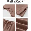 imageANRABESS Womens Lounge Sets 2 Piece Outfits Summer Casual Short Sleeve Sweatsuits Matching Tracksuits Wide Leg Pant SetBrown
