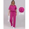 imageANRABESS Womens Lounge Sets 2 Piece Outfits Summer Casual Short Sleeve Sweatsuits Matching Tracksuits Wide Leg Pant SetHot Pink